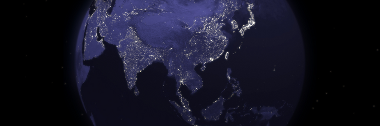 Map of Asia at Night
